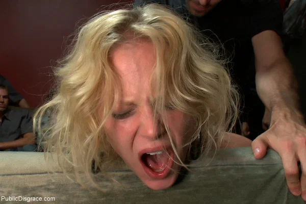 Blonde girl Clayra Beau is forced into having sex in front of a crowd  - Ass Fucking, Groupsex, Doggy Style, MILF, BDSM, Bondage, Blowjob, Close Up, Blonde, Pussy  - Photo 19
