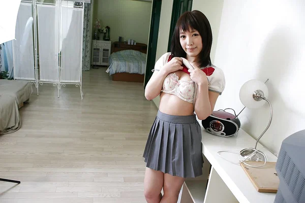 Adorable asian teen Satsuki Ejiri undressing and showcasing her pink pussy  - Japanese, Asian, Teen, Brunette, Big Tits, Lingerie, Panties, Undressing, Pussy, Babe  - Photo 2