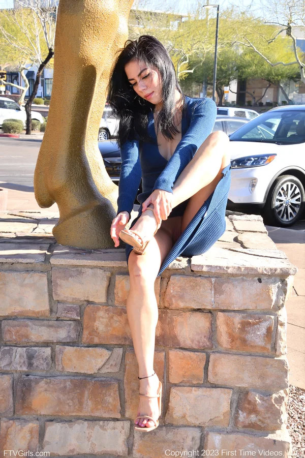 Pantyless babe in a long dress Mila flashes her pussy & tits in public  - Upskirt, High Heels, Teen, Cute, Perfect, Beautiful, Outdoor, Skirt, Ass, Glamour  - Photo 13