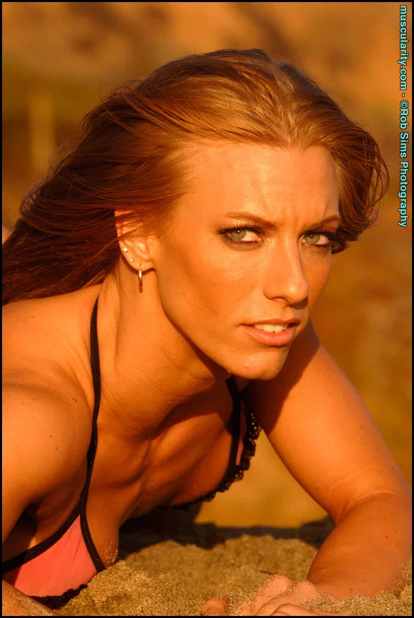 Bodybuilder Courtney Schwartzmeyer poses on a beach while wearing a bikini  - Sports, Bikini, Beautiful, Face, Outdoor, Solo, Legs, Babe, Piercing, Non Nude  - Photo 11