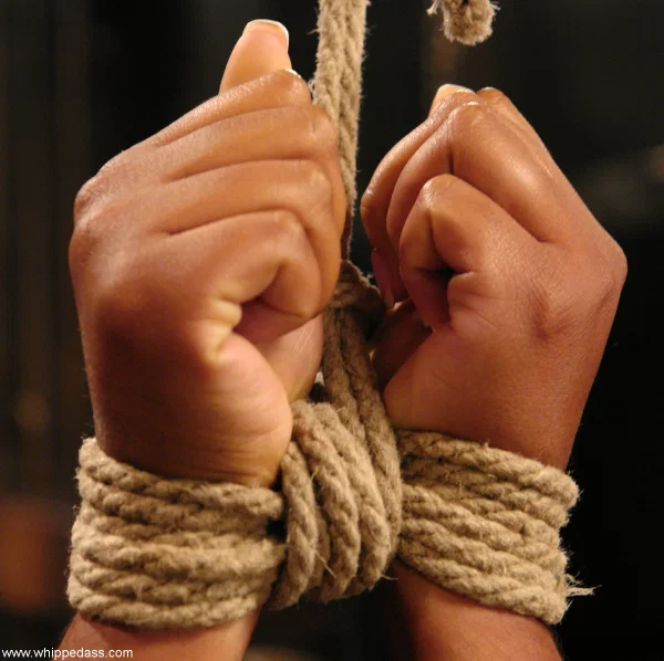 Hot domme Sandra Romain ties up ebony Candace Von and punishes her  - Ebony, Armpit, Curvy, BDSM, Chubby, Fetish, Bondage, Sexy, Amateur, MILF  - Photo 21