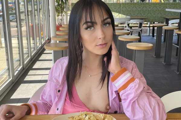 Amateur babe Lilli poses clothed & flashes her hard nips in a restaurant  - Jeans, Public, Sexy, High Heels, Beautiful, Amateur, Clothed, Ass, PAWG, Outdoor  - Photo 21