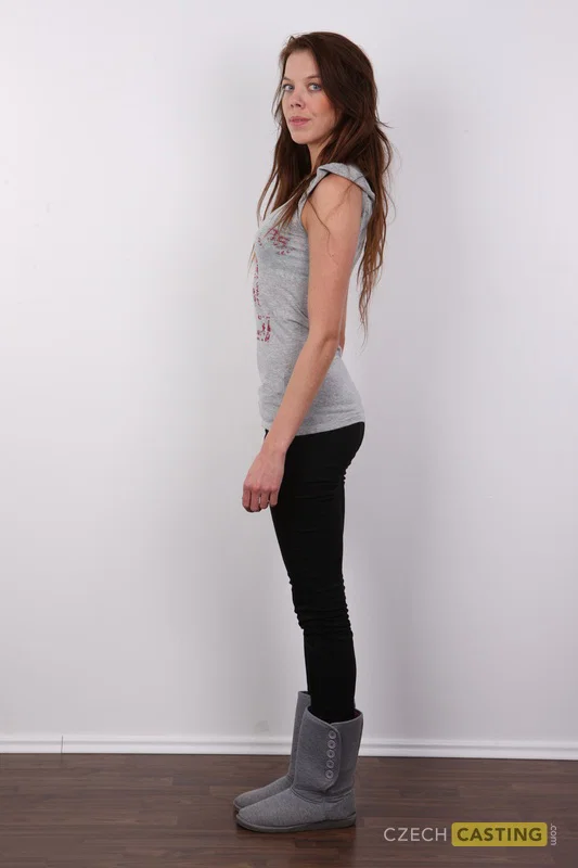 First timer Denisa stands straight and proud before getting totally naked  - Casting, Czech, Secretary, Face, Amateur, Tiny Tits, Jeans, Ass, Close Up, Lingerie  - Photo 3