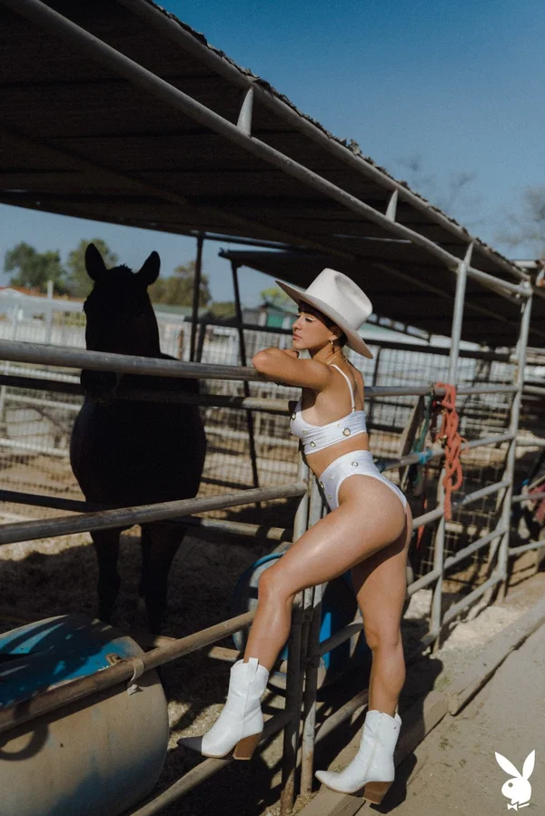Petite teen Mia Valentine exposes her juggs and fantastic curves on a ranch  - Farm, Uniform, Short Hair, Outdoor, Babe, Centerfold, Natural Tits, Pussy, Big Tits, High Heels  - Photo 7