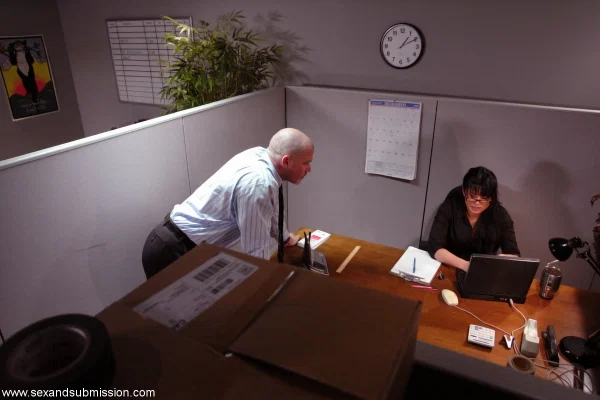 Hot secretary Eva Angelina gets fucked by her boss on her office desk  - Secretary, Office, MILF, Bondage, Beautiful, Latina, BDSM, Petite, Sexy, Blowjob  - Photo 2