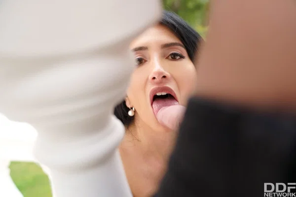 European beauty Linda Black reveals her big tits before sucking a huge dick  - Big Cock, Blowjob, Cum In Mouth, Latina, Clothed, Handjob, Big Tits, Cumshot, Outdoor, Pornstar  - Photo 16