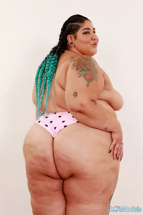 SSBBW Crystal Blue removes a bra and panty set to pose naked in shoes  - SSBBW, BBW, Ebony, Saggy Tits, Big Tits, Tattoo, African, Ass, Curvy, Lingerie  - Photo 5