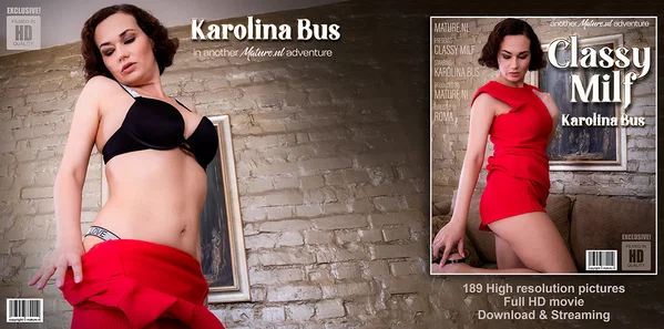 Middle-aged brunette Karolina Bus removes a red dress before vaginal play  - Mature, Amateur, Saggy Tits, Close Up, High Heels, Skirt, Clothed, PAWG, Ass, Upskirt  - Photo 11