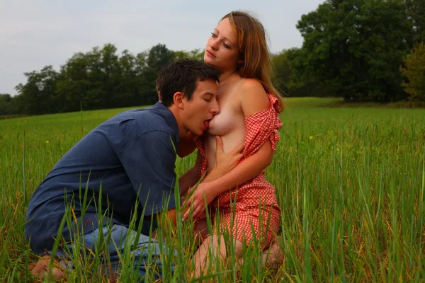 Young girl takes a cumshot on her tiny tits after sex in a field  - Teen, Kissing, Amateur, Outdoor, Pussy Licking, Hardcore, Cumshot, Ass Fucking, Blowjob, Reality  - Photo 2