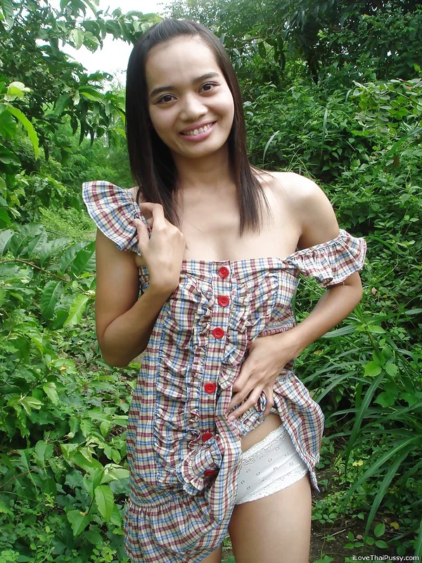 Sexy babe Lana Lane flashing her tits and spreading her legs outdoor  - Thai, Masturbation, Asian, Outdoor, Babe, Beautiful, Panties, Hairy, Spreading, Big Tits  - Photo 1