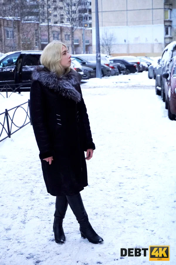 Golden haired newbie Maria Hurricane gives sloppy head & gets done doggystyle  - Pantyhose, Doggy Style, Reality, Dress, Blowjob, Short Hair, Ass Fucking, Outdoor, Clothed, Curly  - Photo 1