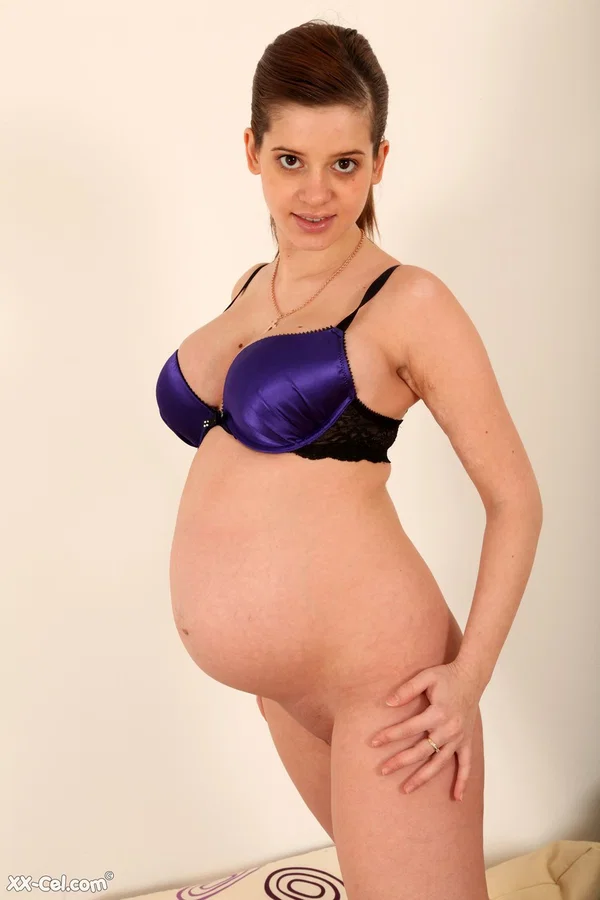 Pregnant slut Roksolana spreads her wet pink pussy & fondles her big tits  - Pregnant, Pussy, Amateur, Nipples, Brunette, Spreading, Big Tits, Undressing, Natural Tits, Shaved  - Photo 8