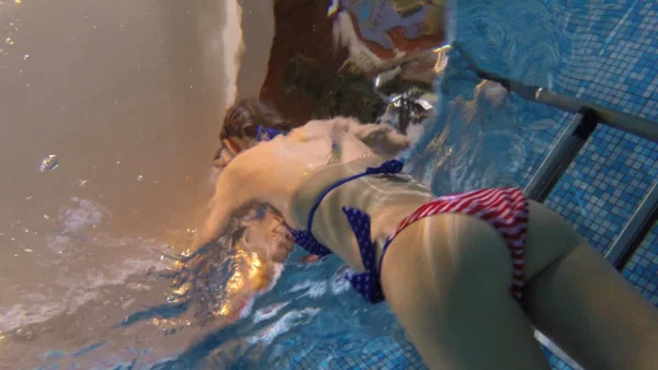 Erotic young swimmer Anina Silk in patriotic bikini gets boned by the pool  - Bikini, Pool, Massage, Erotic, Teen, European, Brunette, Big Tits, Cute, Feet  - Photo 1