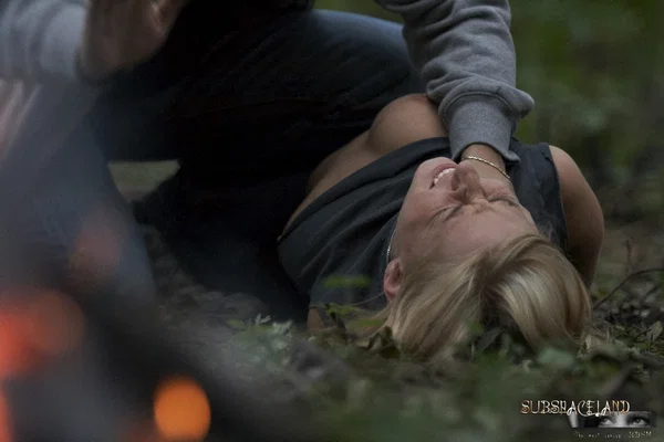 Busty hot blonde Caroline tied to a tree in the woods for naked ass whipping  - Bondage, Outdoor, BDSM, Shorts, Czech, Ass, Face, Blonde, Natural Tits, Tiny Tits  - Photo 4