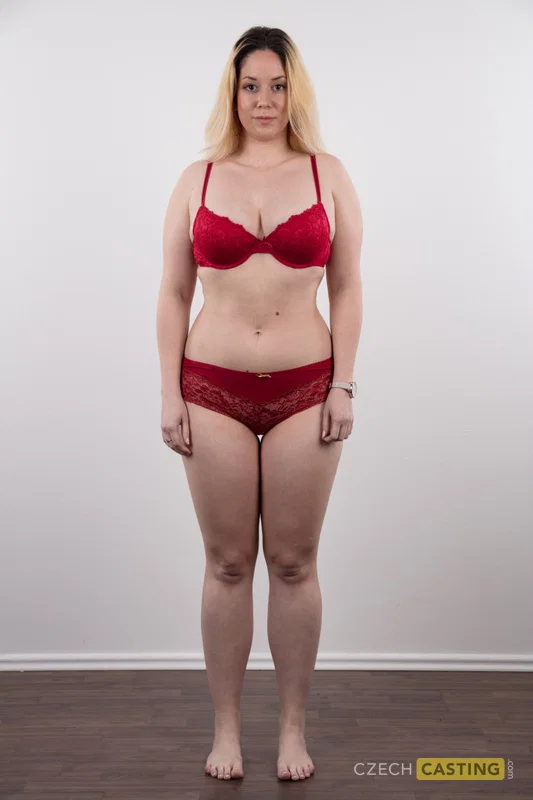 Chubby amateur Veronika stands totally naked after removing her clothes  - Czech, Casting, BBW, Curvy, Chubby, Amateur, Face, Thick, Lingerie, European  - Photo 6