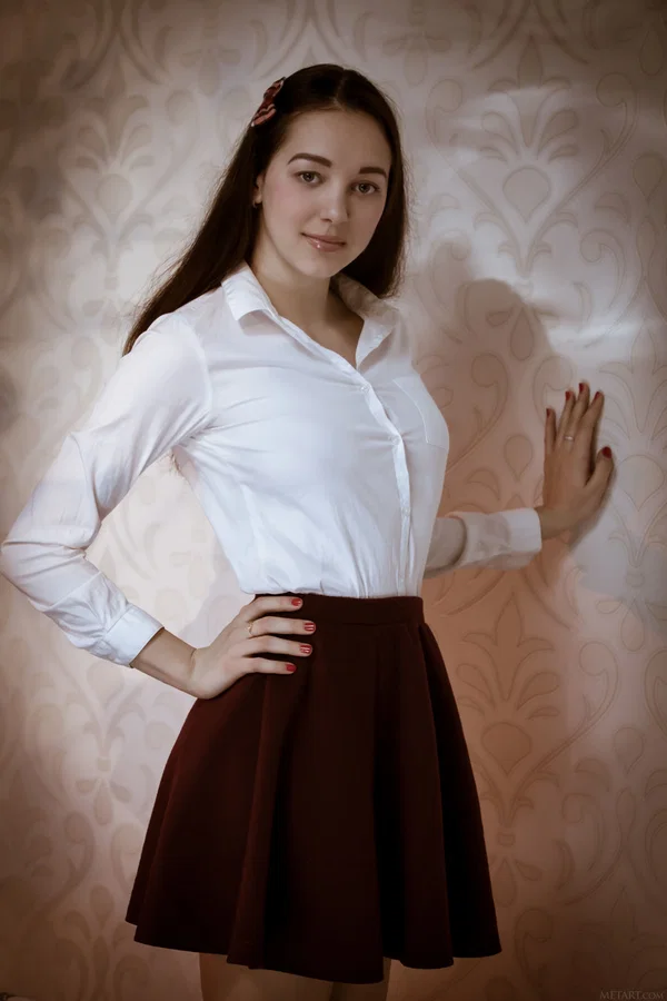Met Art performed by Solange Porn Gallery  - French, Beautiful, Pussy, Brunette, Clothed, Ass, Close Up, Spreading, Perfect, Asshole  - Photo 1