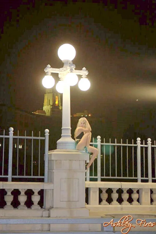Blonde pornstar Ashley Fires displays her cunt and tits and poses outdoors  - Fetish, Public, MILF, Dress, Panties, Blonde, Pretty, Ass, High Heels, Stockings  - Photo 2