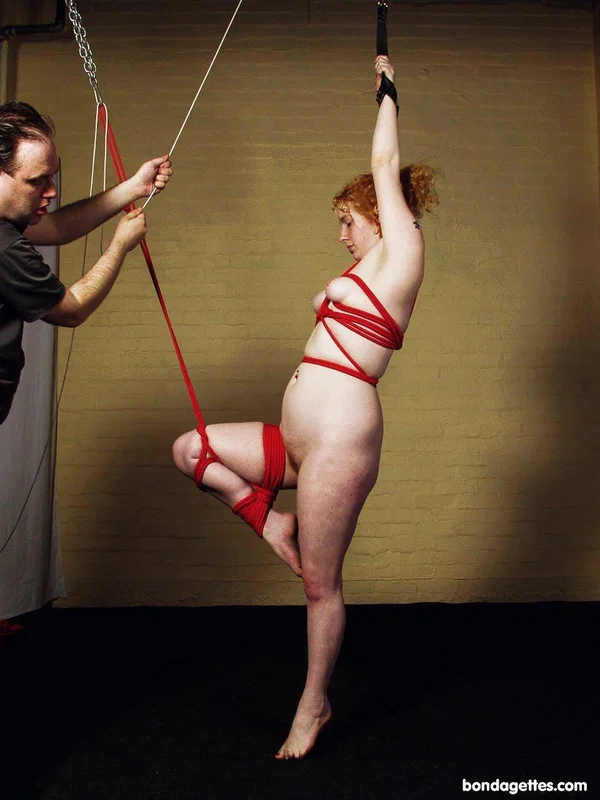 Naughty redhead Kimberley Lux gets tied up in rope bondage while fully naked  - Redhead, BDSM, Bondage  - Photo 20