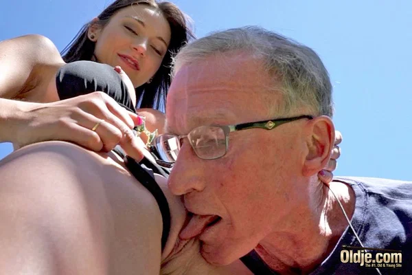 Beautiful teen girl has sexual relations with men as old as her grandfather  - Old Man, Outdoor, Spanking, Blowjob, Ass Fucking, Ball Licking, Big Cock, Cowgirl, Big Tits, Fake Tits  - Photo 14