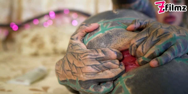 Tattooed girl Anuskatzz masturbates with a sex toy while bare naked  - Fetish, Tattoo, BDSM, Bondage, Piercing, Close Up, Dildo, Natural Tits, Spreading, White  - Photo 14