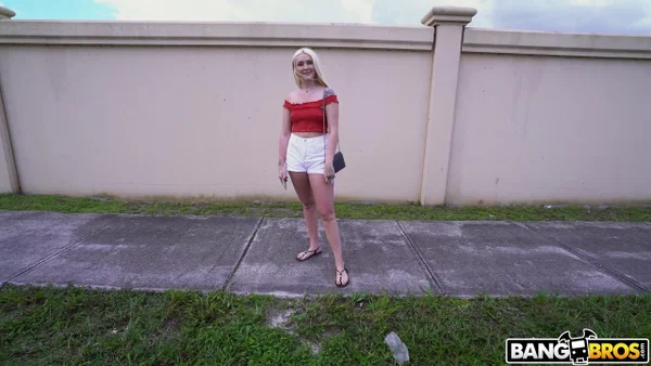 Adorable blonde American Chloe Marie strips and gets fucked in the back seat  - Amateur, Petite, Outdoor, Shorts, Blonde, Ass Fucking, Cute, Doggy Style, Clothed, Natural Tits  - Photo 1