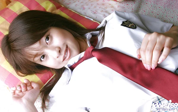 Naughty asian schoolgirl Ayumi Motomura slipping off her uniform  - Japanese, Babe, Teen, Schoolgirl, Asian, Uniform, Ass, Beautiful, Panties, Tiny Tits  - Photo 2