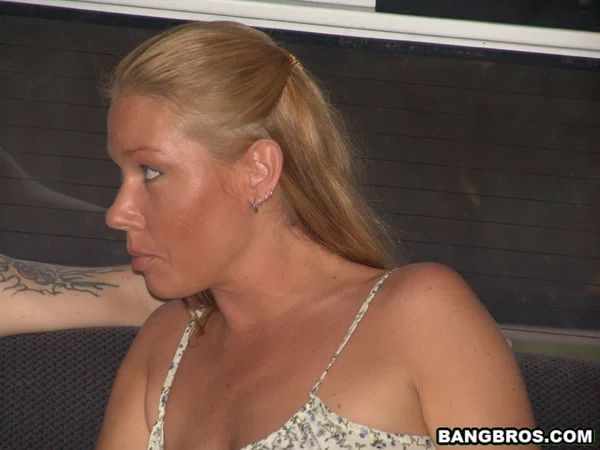 Angry amateur blonde Emily poses at the back of van in her sexy summer dress  - Amateur, Clothed, Blonde, White, Reality, Glasses, Feet, Legs, Hardcore, Non Nude  - Photo 11