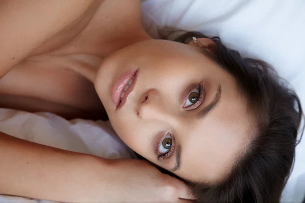 Babe with an adorable face Sabrisse A shows her soft skin and shaved pussy  - Mom, Babe, Cute, Perfect, Beautiful, Teen, Glamour, Model, Solo  - Photo 4