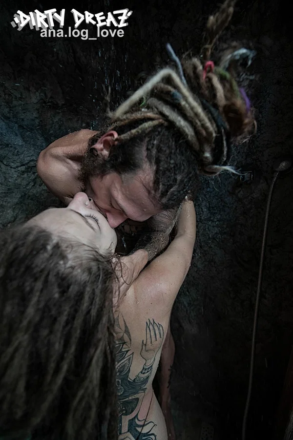 Alternative couple Franzz Von Kreidl & Kalipeez sport dreadlocks during sex  - Shower, Fetish, Ass Fucking, Hardcore, Glasses, Kissing, Pigtails, Doggy Style, Tattoo, Panties  - Photo 16