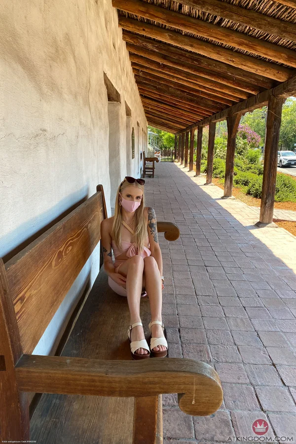 Hot amateur babe Paris White grabs her big ass & shows her holes up close  - Sandals, Public, Spreading, Pussy, Petite, Upskirt, Amateur, Outdoor, Dress, Blonde  - Photo 17