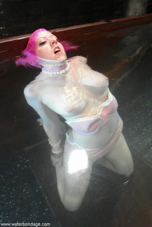 Water Bondage performed by Cherry Torn Sex Images  - Lingerie, Fetish, Wet, Short Hair, Bondage, BDSM, Feet, Sexy, White, Pale  - Photo 19
