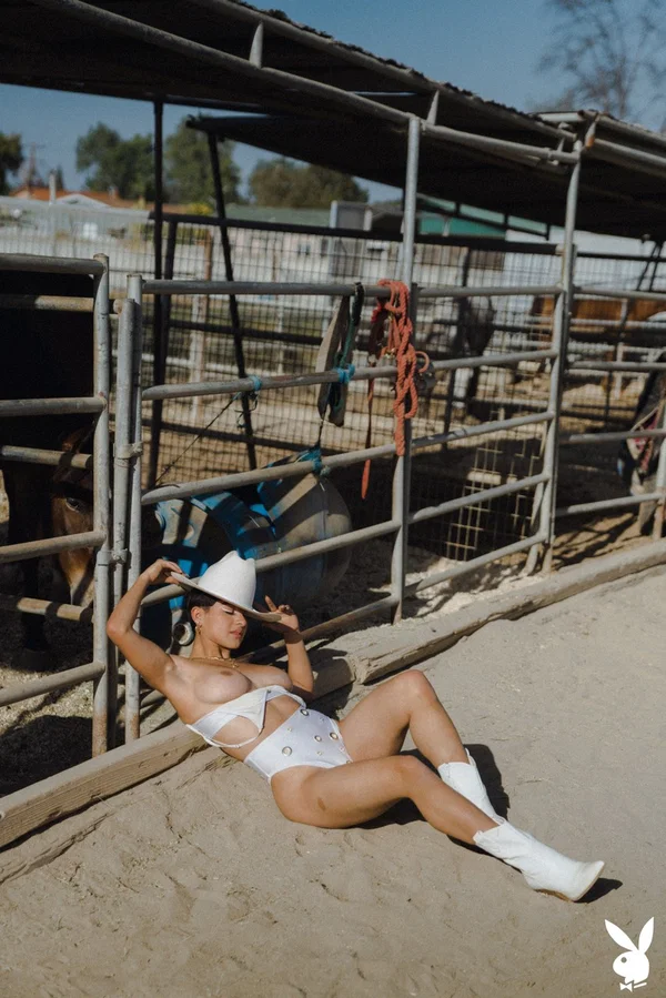 Petite teen Mia Valentine exposes her juggs and fantastic curves on a ranch  - Farm, Uniform, Short Hair, Outdoor, Babe, Centerfold, Natural Tits, Pussy, Big Tits, High Heels  - Photo 8