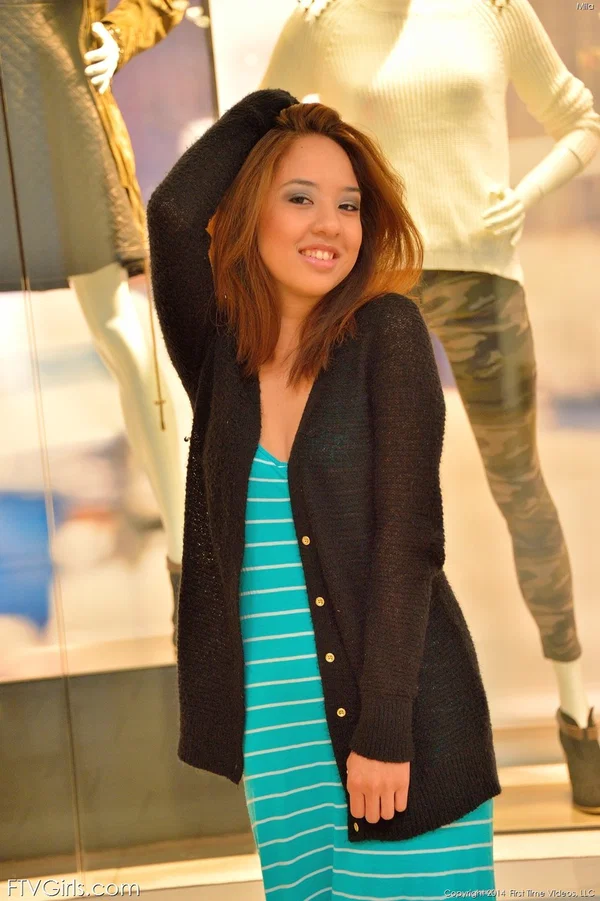 Shameless beauty Mila strips off her dress and panties in public & poses nude  - Public, Feet, Fetish, Asian, Sexy, Upskirt, Beautiful, Redhead, Petite, Amateur  - Photo 7