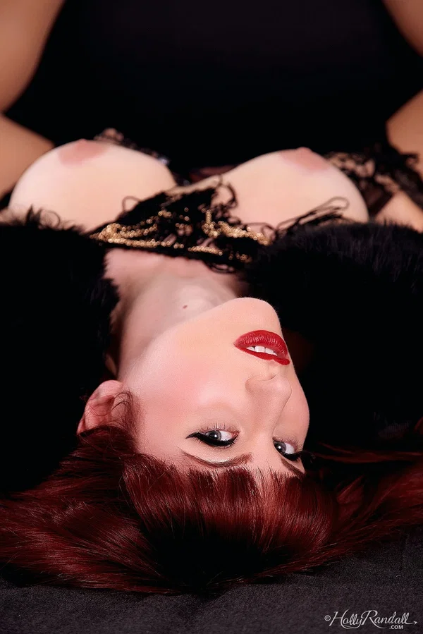 Romanian redhead Andrea Rosu drinks wine while posing in her dominant outfit  - MILF, Centerfold, Redhead, Big Tits, Stockings, Face, PAWG, Beautiful, Lingerie, Ass  - Photo 10
