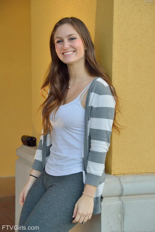 Breathtaking brunette Summer bares her natural juggs and trimmed pussy  - Undressing, Beautiful, Cute, Jeans, Amateur, Public, Teen, Babe, MILF, Perfect  - Photo 14
