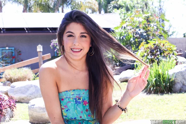 Very appealing brunette Natalie Monroe teases topless outdoors before POV ride  - Teen, Amateur, Brunette, Outdoor, Blowjob, Cowgirl, Spreading, Cute, Non Nude, Feet  - Photo 2