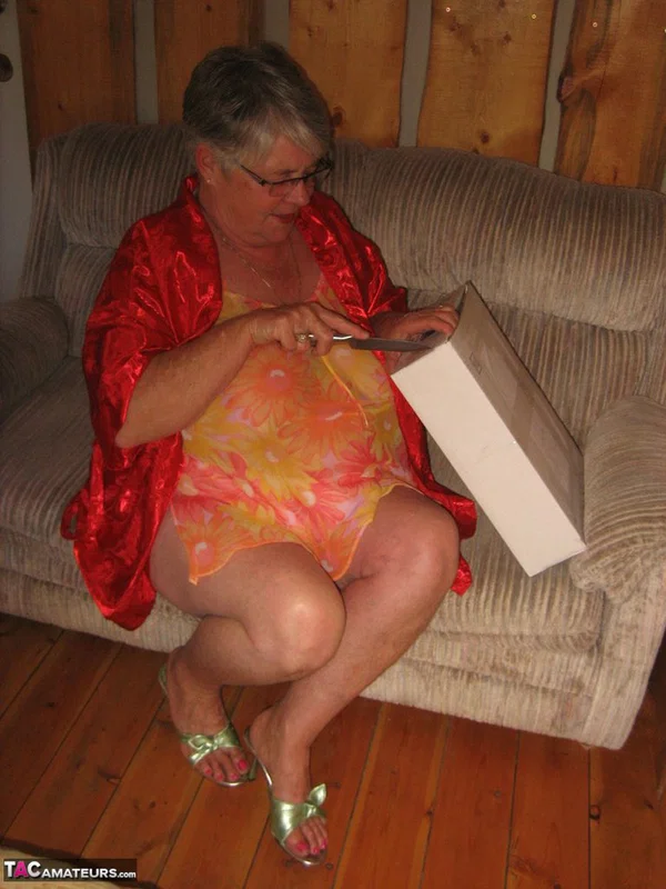 Obese granny Girdle Goddess wakes up from a nap and precedes to strip naked  - Granny, SSBBW, BBW, Amateur, Skirt, Chubby, European, Thick, Curvy, Glasses  - Photo 5