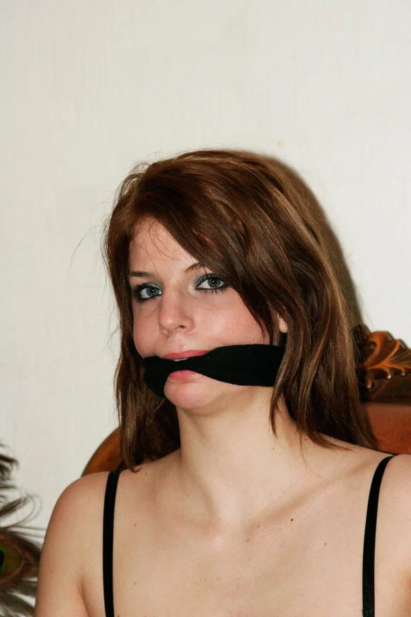 Slim brunette Diana gets gagged and tied to a chair in sexy lingerie  - Fetish, Lingerie, Amateur, BDSM, Petite, Socks, Bondage, European, Sexy, White  - Photo 9