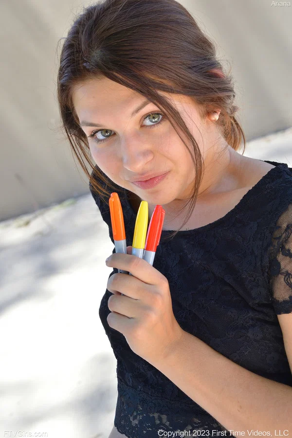 Blue eyed cutie Ariana rides a rubber toy and fills her twat with pencils  - Outdoor, Non Nude, Model, Amateur, Beautiful, Glamour, Teen, Sexy, Pussy, Spreading  - Photo 11