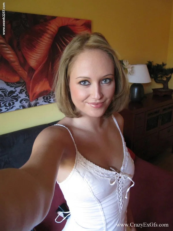 Blonde teen with sexy eyes Nolana taking selfies of her sweet tanned tits  - Selfie, Girlfriend, Amateur, Short Hair, Bikini, Lingerie, Cute, Tiny Tits, Blonde, Sexy  - Photo 1