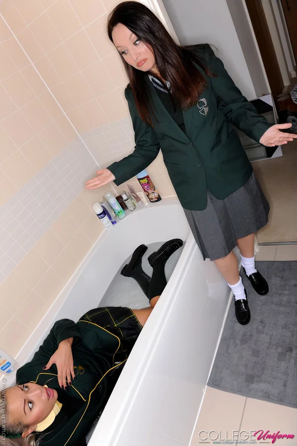 College Uniform starring Carla Brown, Lily XXX Pictures  - Schoolgirl, Wet, Socks, Clothed, Lesbian, Blonde, College, Uniform, Brunette, Panties  - Photo 4