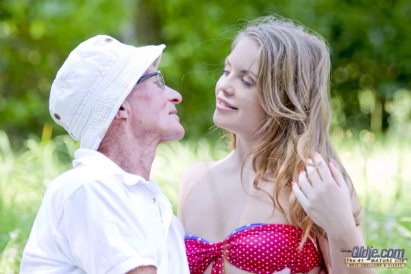 Slutty teen Alessandra Jane enjoys hardcore sex with an old man outdoors  - Old Man, Old Young, Ass Fucking, Outdoor, Doggy Style, Perfect, Petite, Hardcore, Kissing, Close Up  - Photo 1