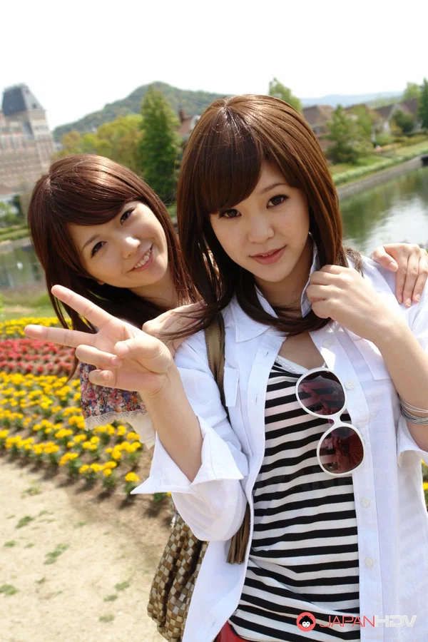 Japanese lesbians Rimu Endo & Ueno Misaki show bare legs while taking a stroll  - Japanese, Public, Reality, Asian, Non Nude, Lesbian, Skirt, Shorts, Brunette, High Heels  - Photo 1