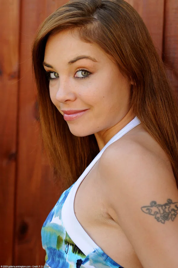Young amateur with long hair gets totally naked on a patio chair  - Teen, Cute, Amateur, White, Brunette  - Photo 5