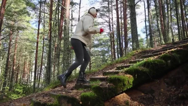 Princess Lili takes a piss near steps while out in the woods  - Pissing, Russian, Jeans, Shaved, Outdoor, Pussy, Close Up, Panties, Tattoo, European  - Photo 15