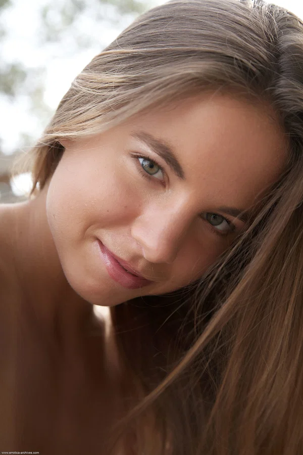 Young girl Antea sticks out her tongue in the nude while outdoors  - Babe, Cute, Teen, Centerfold, Face, Beautiful, Perfect, Pussy, Model, Tiny Tits  - Photo 19