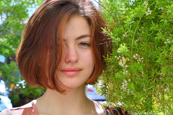 Pretty natural redhead Aria-II undressing outdoors to flaunt her nice big tits  - Redhead, Amateur, Teen, Outdoor, Spreading, Short Hair, Babe, Big Tits, Beautiful, Legs  - Photo 1