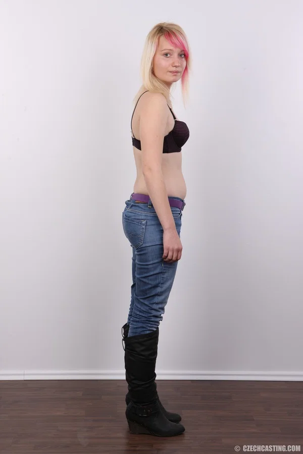 Young blonde girl with dyed hair removes her clothing for her first nude shoot  - Close Up, Teen, Amateur, Face, Tiny Tits, Babe, Blonde, Czech, Cute, Ass  - Photo 6