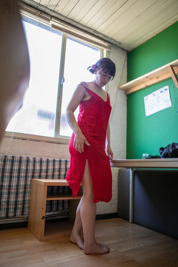 Female with a hairy cherry Alexandra wears white panties and red dress  - Amateur, Hairy, Short Hair, Non Nude  - Photo 17