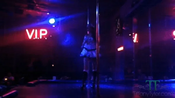 Sexy American stripper Tiffany Tyler dancing on the stage topless  - Petite, Pornstar, Brunette, White  - Photo 11